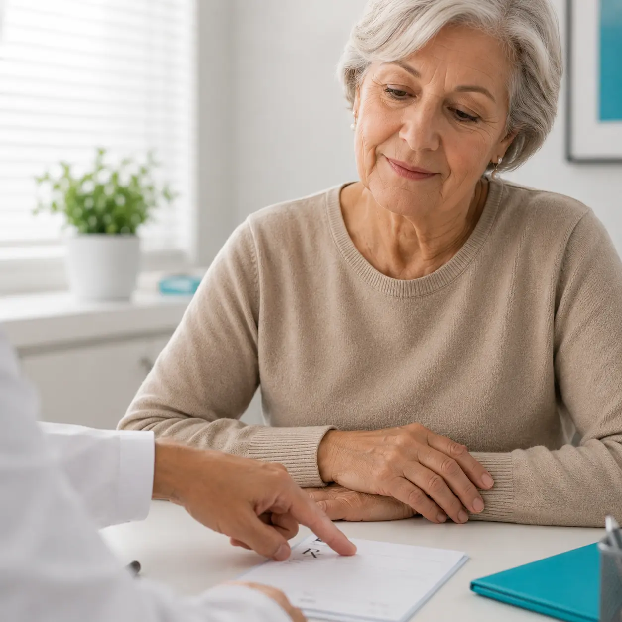 Médico em consulta com paciente idoso